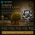 3D Printed Lotus Ambient Table Lamp | Modern PLA Home Decor | Kraftmenia-3D