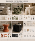 Modern 3D Printed Side Table Collection | Modular End Tables | Customizable Home Furniture