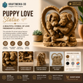 3D Printed Puppy Love Statue | Heart-Shaped Dog Sculpture | Cute Home Decor & Gift for Dog Lovers