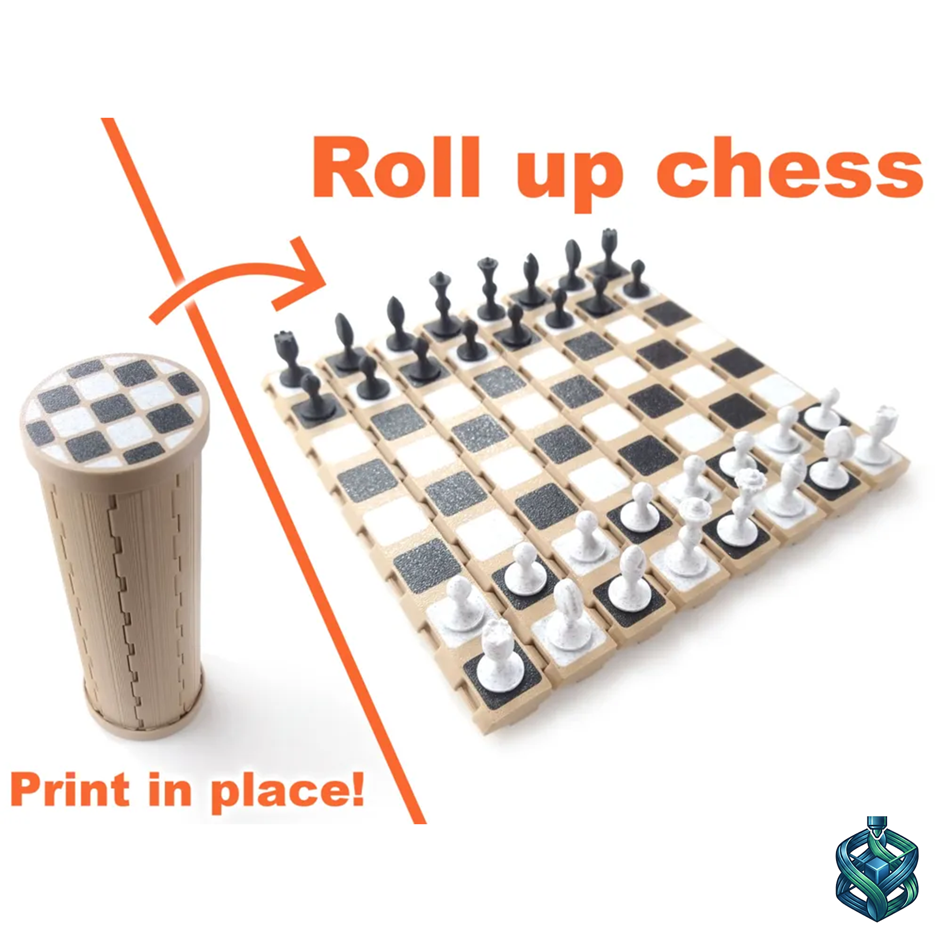 3D Printed Foldable Travel Chess Set
